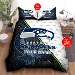 Personalized Seattle Seahawks Duvet Cover Pillowcase Bedding Set