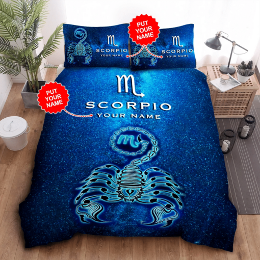 Personalized Zodiac Duvet Cover Pillowcase Bedding Set