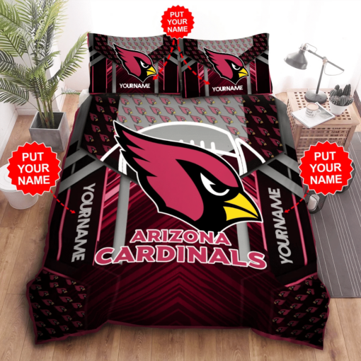 Personalized Arizona Cardinals Duvet Cover Pillowcase Bedding Set