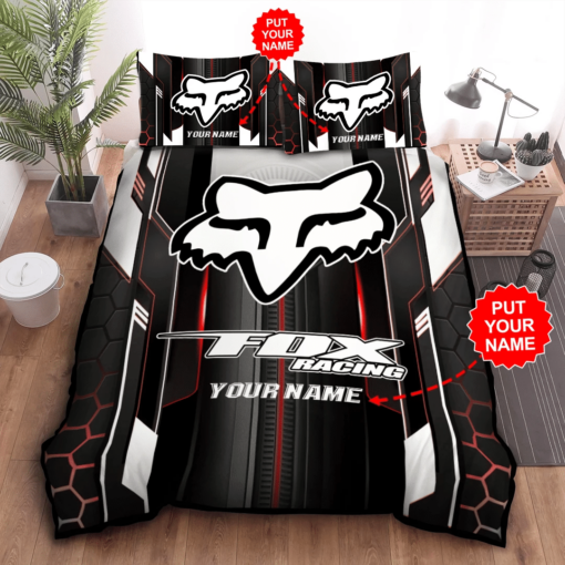 Personalized Fox Racing Duvet Cover Pillowcase Bedding Set