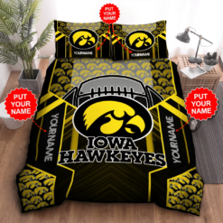 Personalized Iowa Hawkeyes Duvet Cover Pillowcase Bedding Set