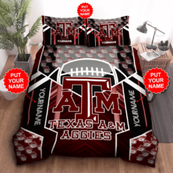 Personalized Texas A M Aggies Duvet Cover Pillowcase Bedding Set