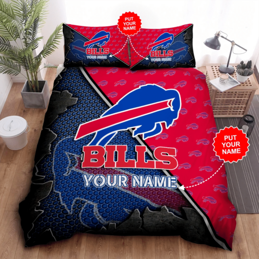 Personalized Buffalo Bills Duvet Cover Pillowcase Bedding Set