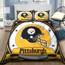 Pittsburgh Steelers Bedding Set Sleepy Duvet Cover Pillow Cases