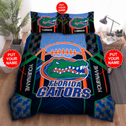 Personalized Florida Gators Duvet Cover Pillowcase Bedding Set