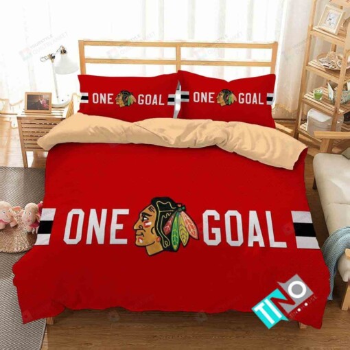 Nhl Chicago Blackhawks Logo D Duvet Cover Bedding Sets N