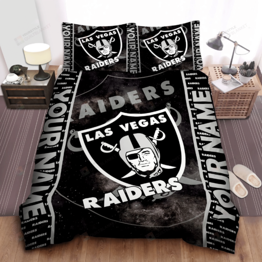Las Vegas Raiders Bedding Set Custom Name Las Vegas Raiders Duvet Covers