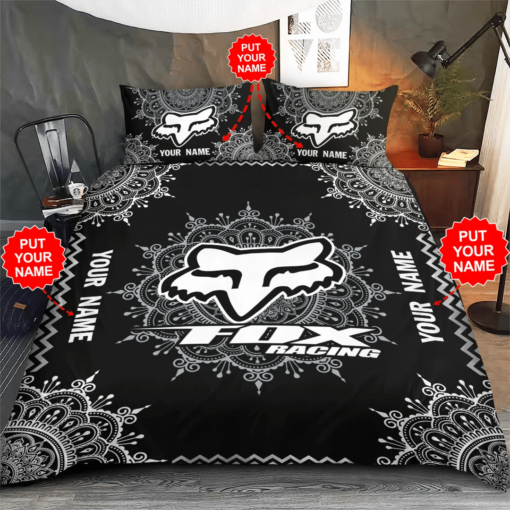Personalized Fox Racing Duvet Cover Pillowcase Bedding Set