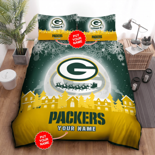 Personalized Green Bay Packers Duvet Cover Pillowcase Bedding Set