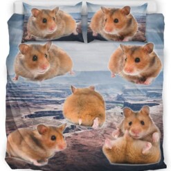 Hamsters Print Bed Sheet Duvet Cover Bedding Sets