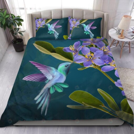 Hummingbird Bed Sheets Spread Duvet Cover Bedding Set