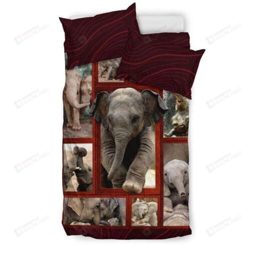 Cute Baby Elephant Duvet Cover Bedding Set