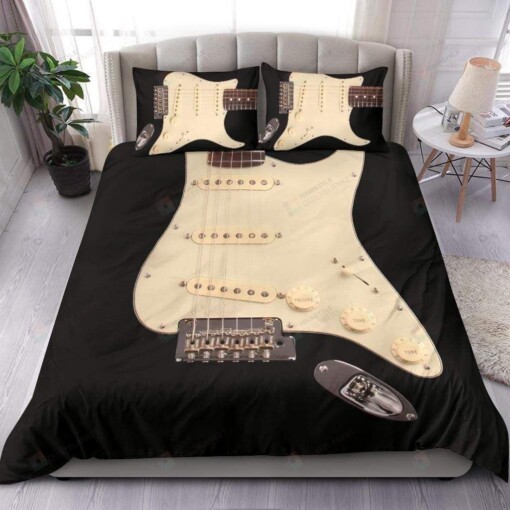 Black Electric Guitar  Duvet Cover Bedding Set