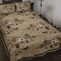 Camping Van Vintage Quilt Bedding Set