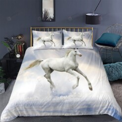 White Horse Bedding Set Bed Sheets Spread Comforter Duvet Cover Bedding Sets