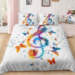 Music Notes Bedding Set Bed Sheets Spread Comforter Duvet Cover Bedding Sets