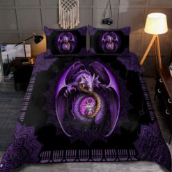 Purple Dragon Mandala Bed Sheets Spread Duvet Cover Bedding Set