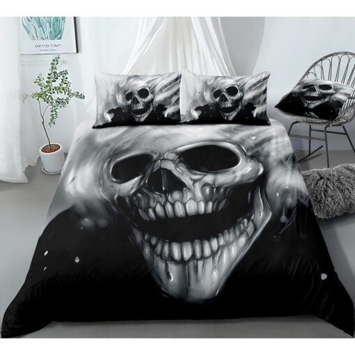 Skull Bedding Set Cotton Bed Sheets Spread Comforter Duvet Cover Bedding Sets