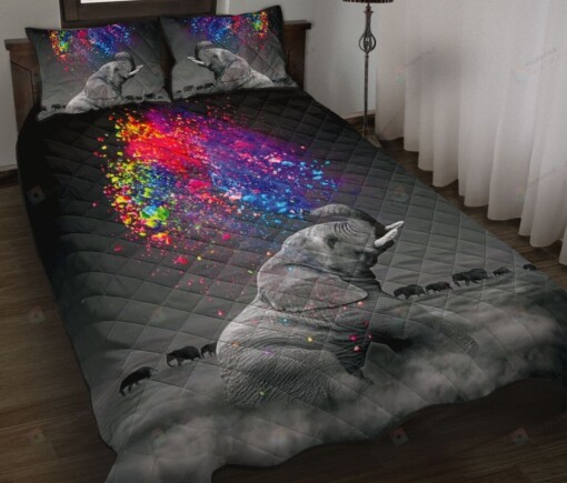 Elephant Colorful Quilt Bedding Set