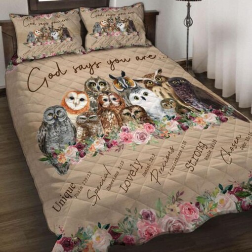 Owls God Say You Are Unique Quilt Bedding Set Bed Sheets Spread Comforter Duvet Cover Bedding Sets