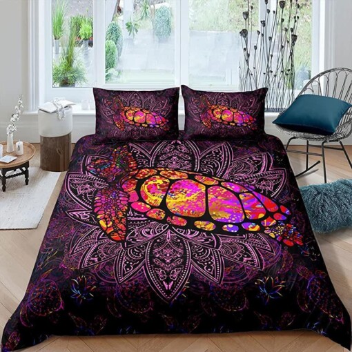 Colorful Turtle Art Pattern Bed Sheets Duvet Cover Bedding Sets