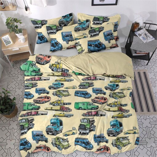 Truck Cotton Bed Sheets Spread Comforter Duvet Cover Bedding Sets