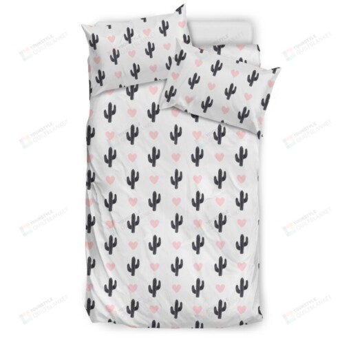 Cactus Heart Pattern Bedding Set Cotton Bed Sheets Spread Comforter Duvet Cover Bedding Sets