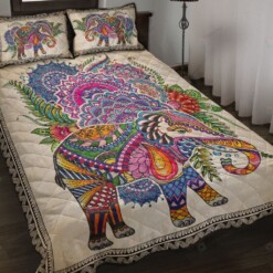 Elephant Vintage Zentangle Quilt Bedding Set