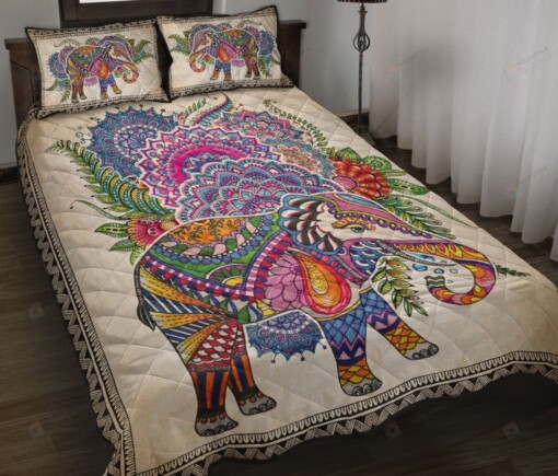 Elephant Vintage Zentangle Quilt Bedding Set