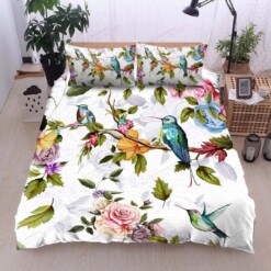 Hummingbirds Cotton Bed Sheets Spread Comforter Duvet Cover Bedding Sets