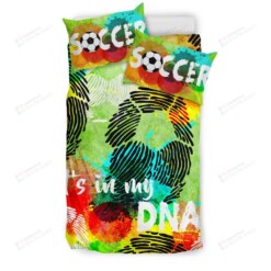 Soccer It's In My DNA Bedding Set Cotton Bed Sheets Spread Comforter Duvet Cover Bedding Sets