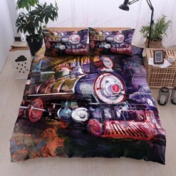 Train Cotton Bed Sheets Spread Comforter Duvet Cover Bedding Sets