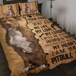 Pitbull Dog Wood Pieces Quilt Bedding Set