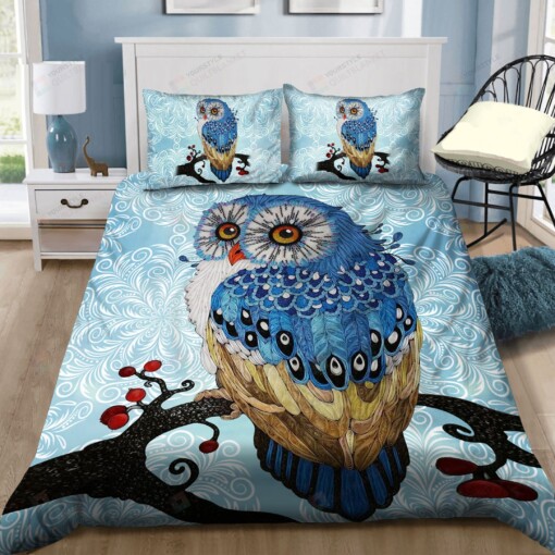 Owl Cotton Bed Sheets Spread Comforter Duvet Cover Bedding Sets