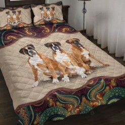 Boxer Abastract Mandala Quilt Bedding Set