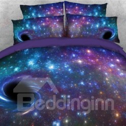 Black Holes In Purple Galaxy Bedding Set