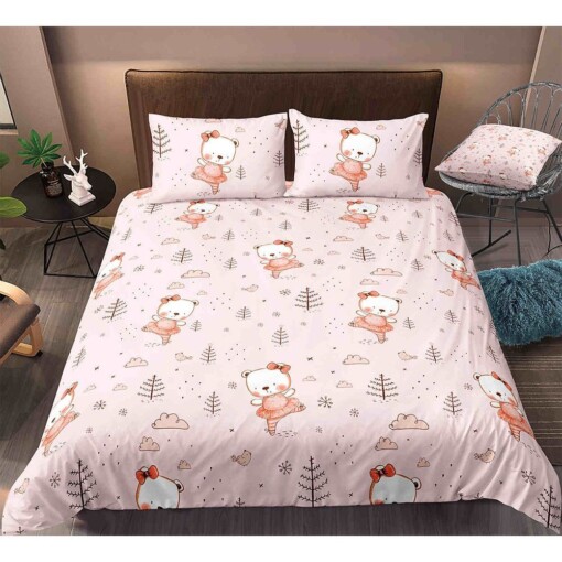 Cartoon Bear Pattern Bedding Set Bed Sheets Spread Comforter Duvet Cover Bedding Sets