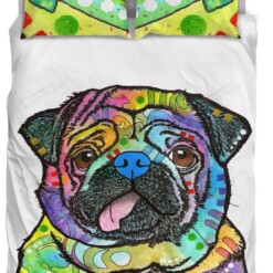 Pug Cotton Bed Sheets Spread Comforter Duvet Cover Bedding Sets