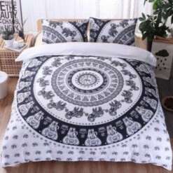 Mandala Cotton Bed Sheets Spread Comforter Duvet Cover Bedding Sets