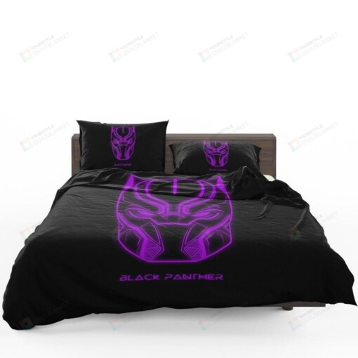 Bedding Set Black Panther Marvel Comics Purple Black Dark