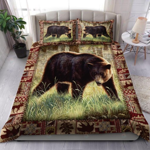 Bear Vintage Bedding Set Bed Sheets Spread Comforter Duvet Cover Bedding Sets