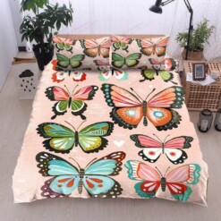 Butterfly Cotton Bed Sheets Spread Comforter Duvet Cover Bedding Sets