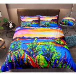 Abstract Landscape Bedding Set Bed Sheets Spread Comforter Duvet Cover Bedding Sets