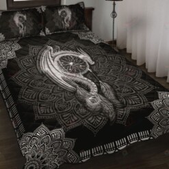 White Dragon Dreamcatcher Quilt Bedding Set