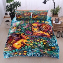 Squirrel Art Pattern Bed Sheets Duvet Cover Bedding Sets