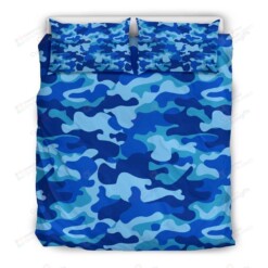 Blue Camouflage Bedding Set Bed Sheets Spread Comforter Duvet Cover Bedding Sets