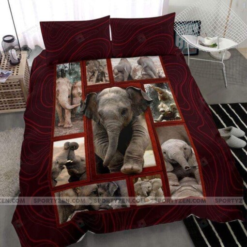 Cute Baby Elephant Duvet Cover Bedding Set