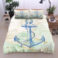 Anchor Cotton Bed Sheets Spread Comforter Duvet Cover Bedding Sets