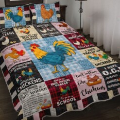 Chicken Plaid Quilt Bedding Set