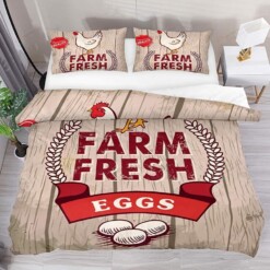 Chicken Farm Fresh Eggs Bedding Set Bed Sheets Spread Comforter Duvet Cover Bedding Sets